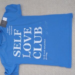 Blue T-shirt self love club XS NET